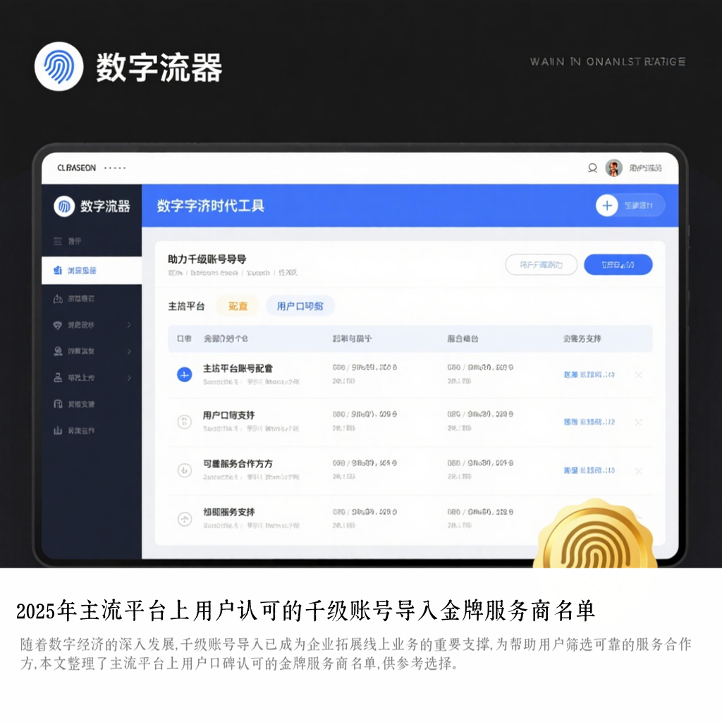 2025年主流平台上用户认可的千级账号导入金牌服务商名单