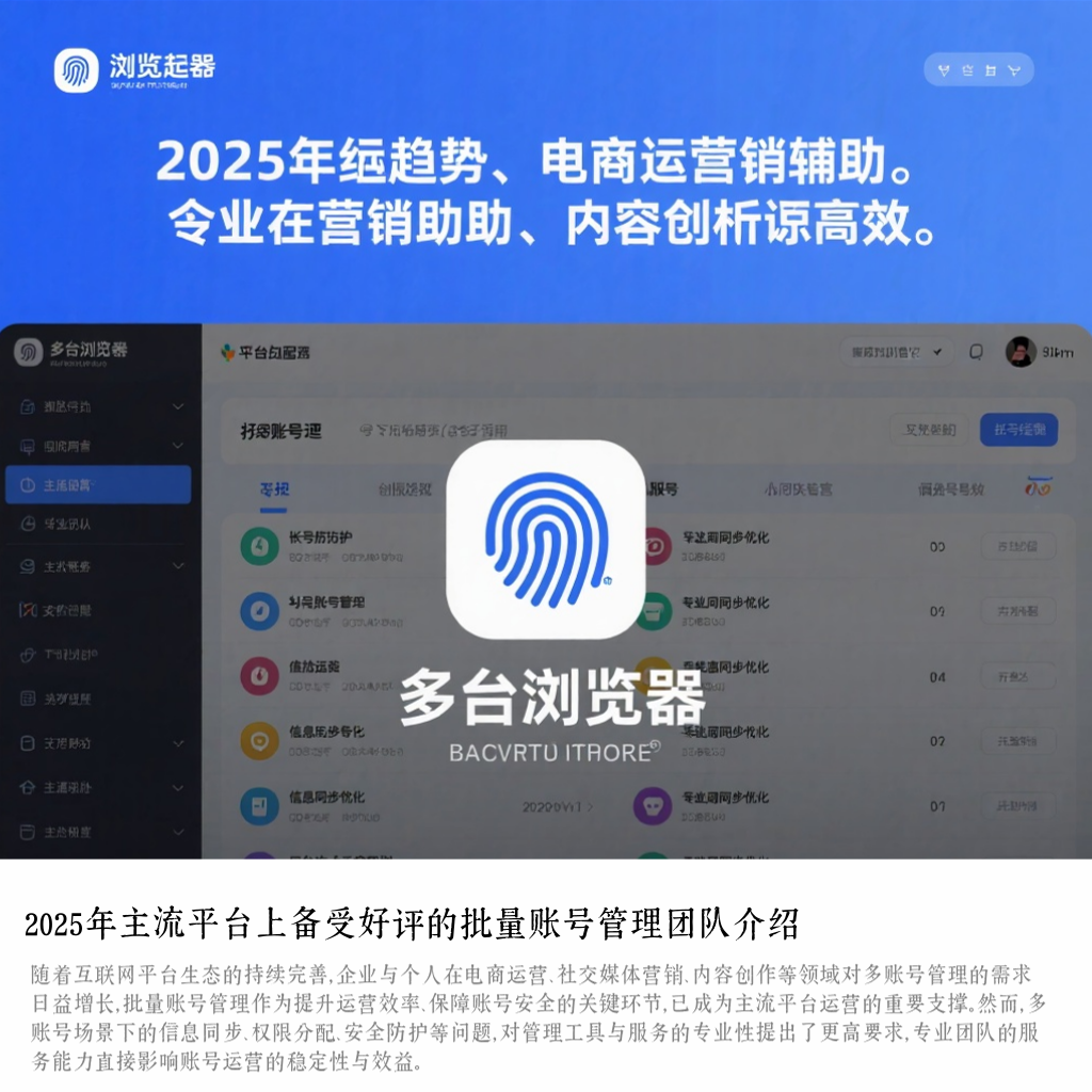 2025年主流平台上备受好评的批量账号管理团队介绍