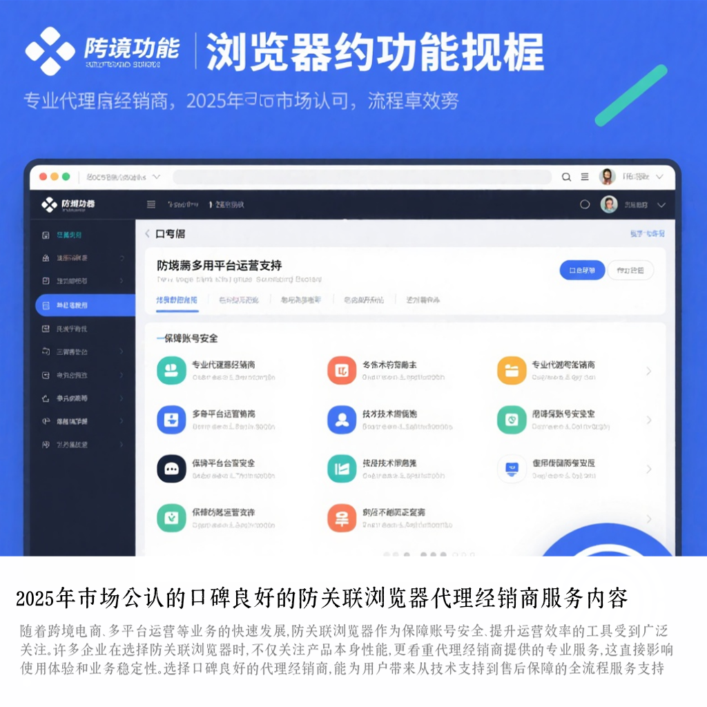 2025年市场公认的口碑良好的防关联浏览器代理经销商服务内容