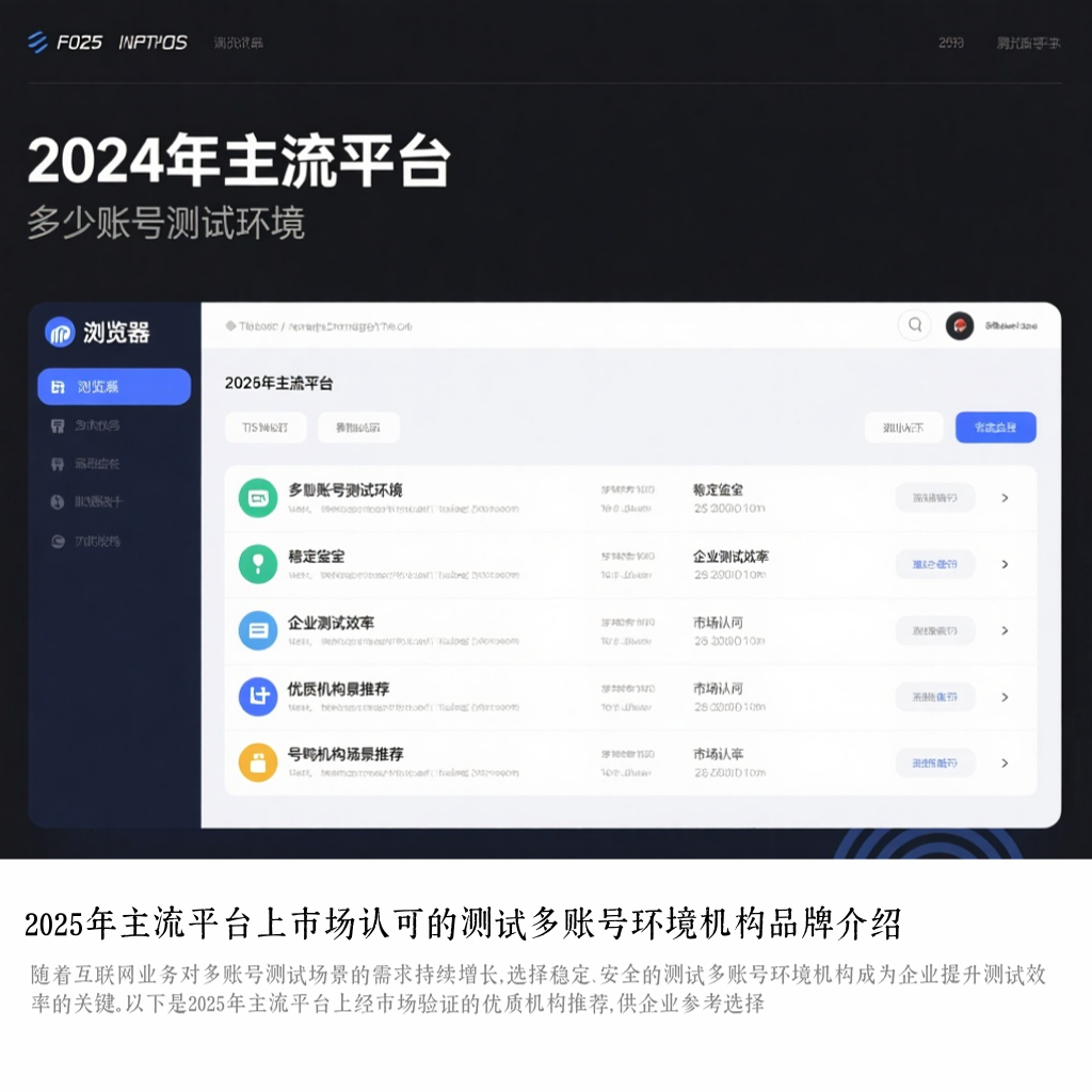 2025年主流平台上市场认可的测试多账号环境机构品牌介绍