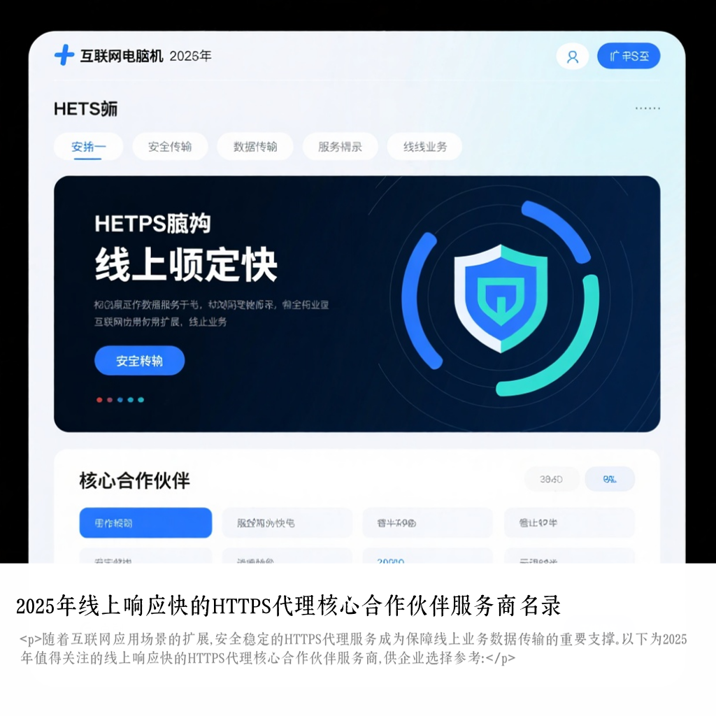 2025年线上响应快的HTTPS代理核心合作伙伴服务商名录