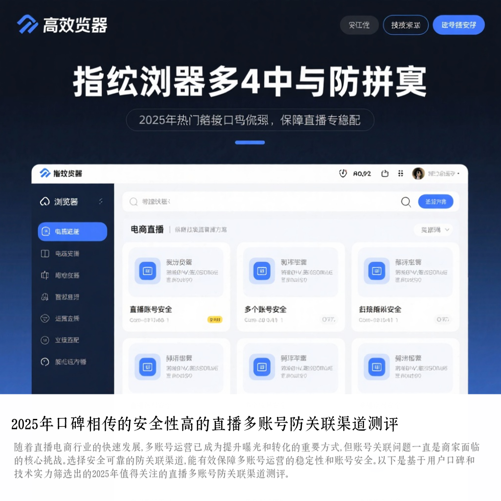 2025年口碑相传的安全性高的直播多账号防关联渠道测评