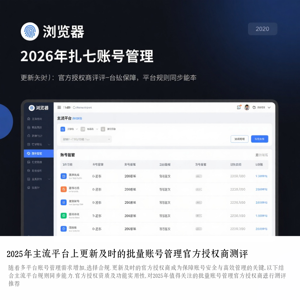 2025年主流平台上更新及时的批量账号管理官方授权商测评