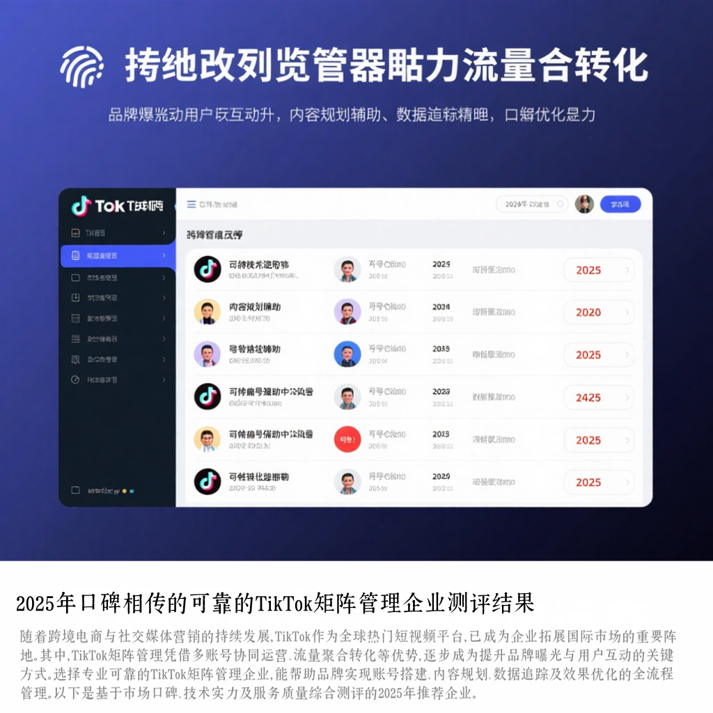 2025年口碑相传的可靠的TikTok矩阵管理企业测评结果