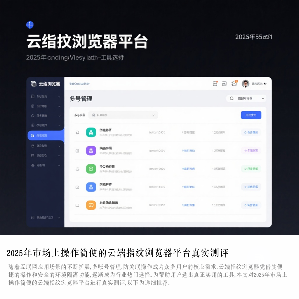 2025年市场上操作简便的云端指纹浏览器平台真实测评