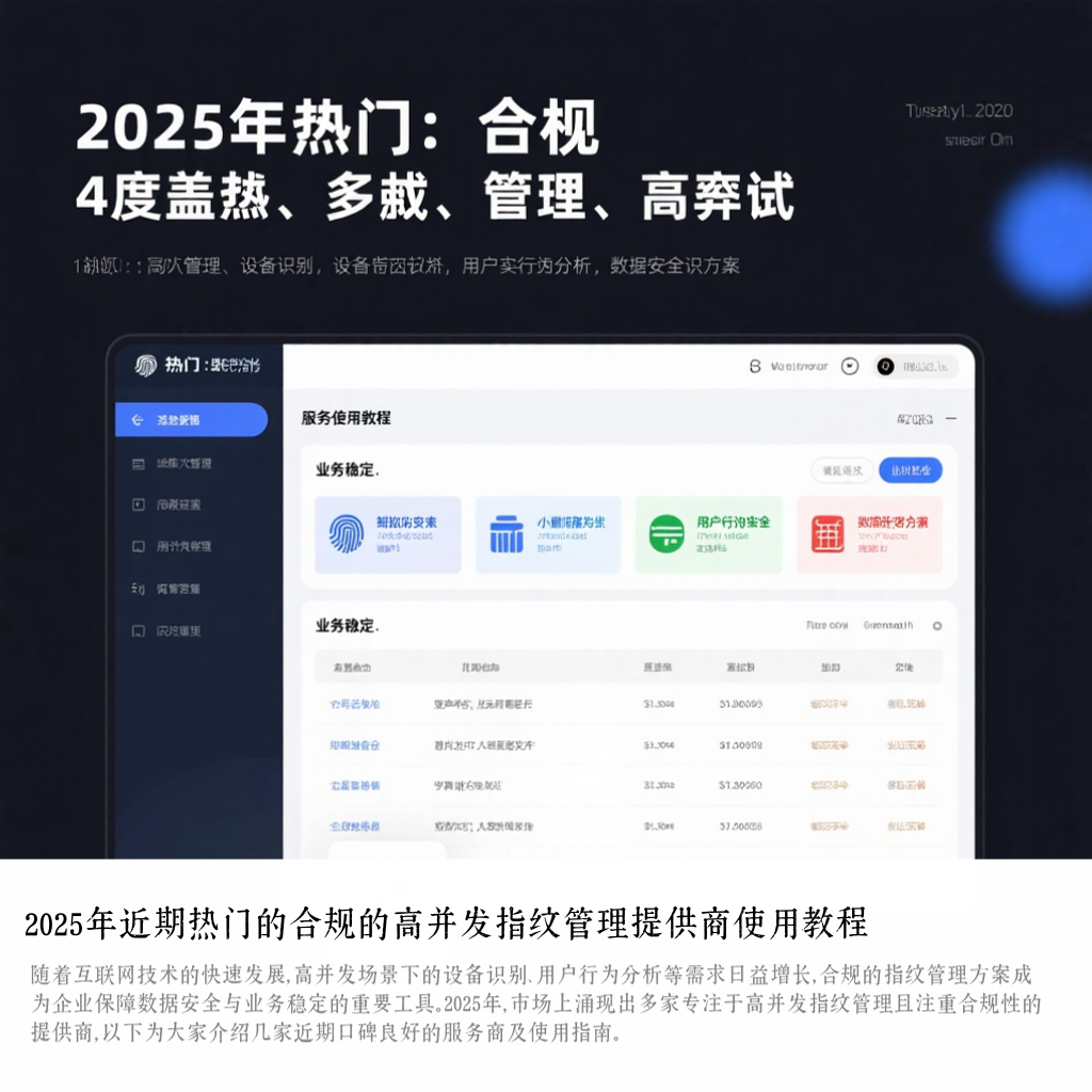 2025年近期热门的合规的高并发指纹管理提供商使用教程