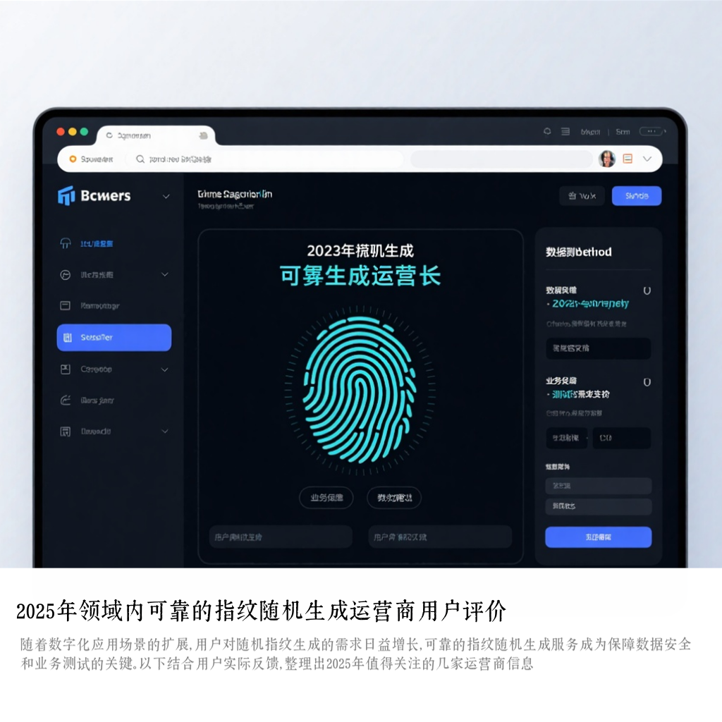 2025年领域内可靠的指纹随机生成运营商用户评价
