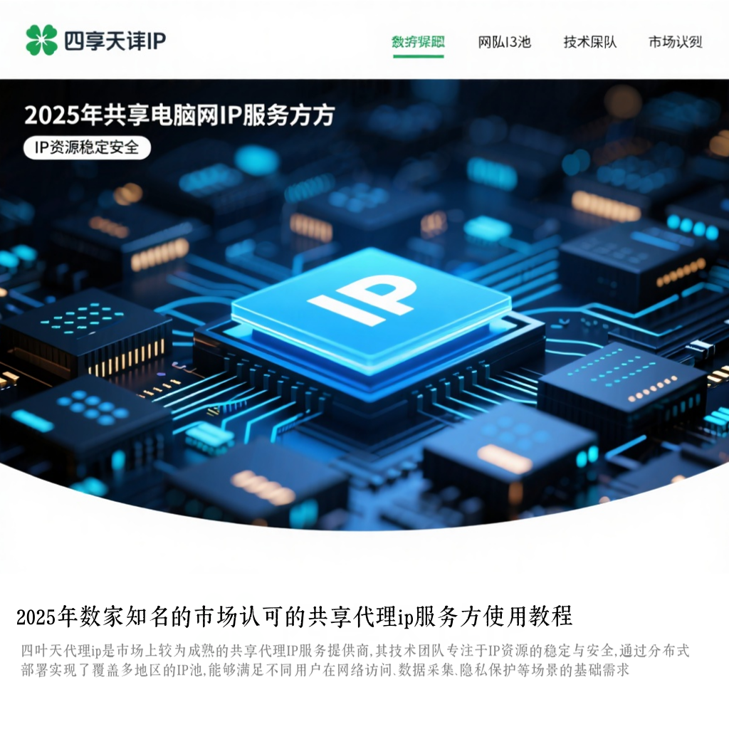 2025年数家知名的市场认可的共享代理ip服务方使用教程