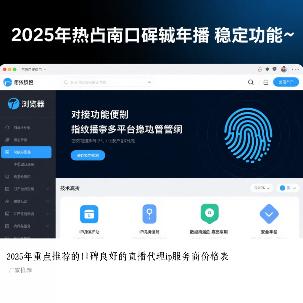 2025年重点推荐的口碑良好的直播代理ip服务商价格表