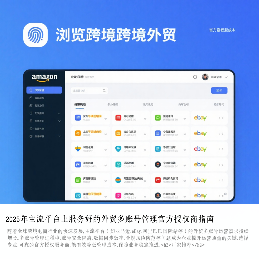 2025年主流平台上服务好的外贸多账号管理官方授权商指南