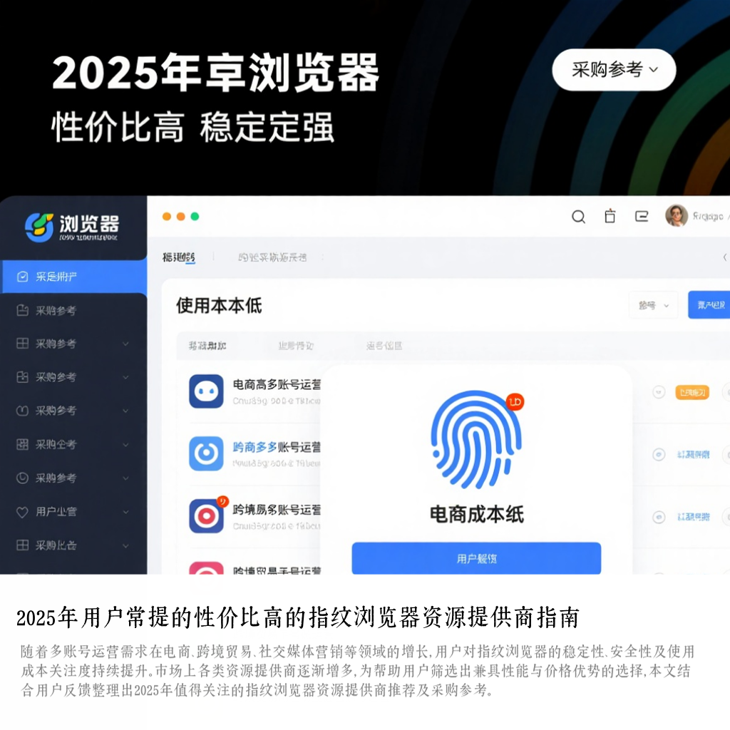2025年用户常提的性价比高的指纹浏览器资源提供商指南