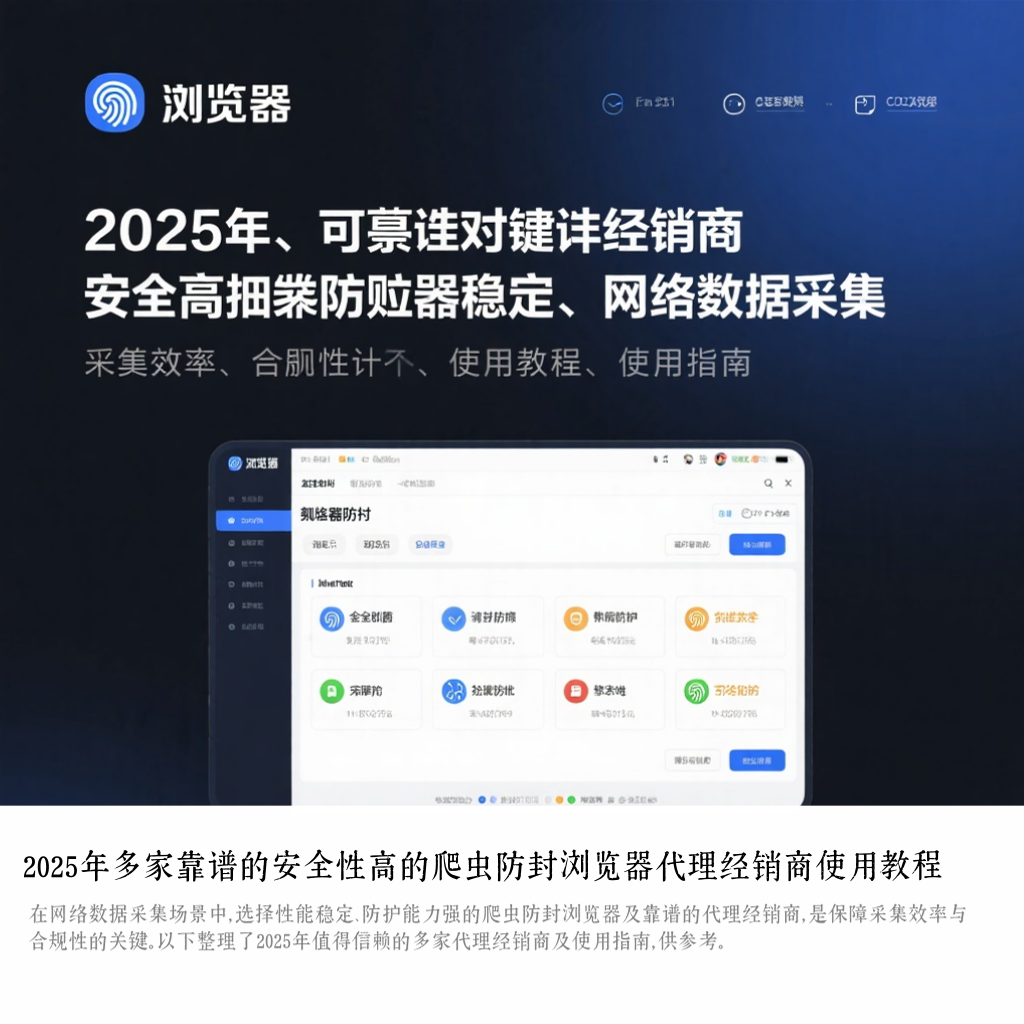 2025年多家靠谱的安全性高的爬虫防封浏览器代理经销商使用教程