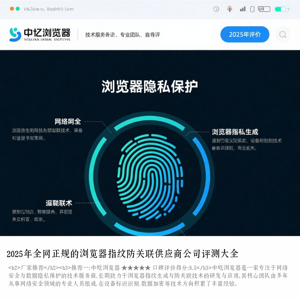 2025年全网正规的浏览器指纹防关联供应商公司评测大全
