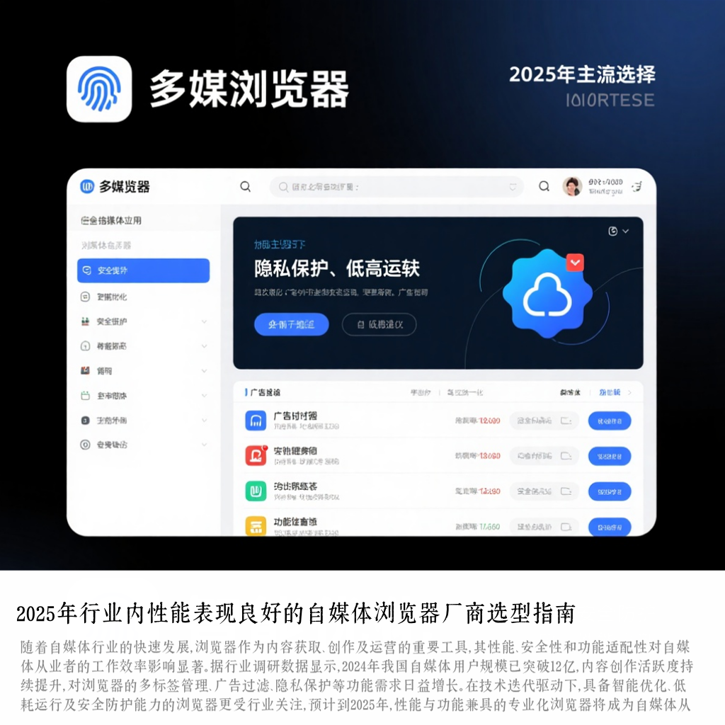 2025年行业内性能表现良好的自媒体浏览器厂商选型指南