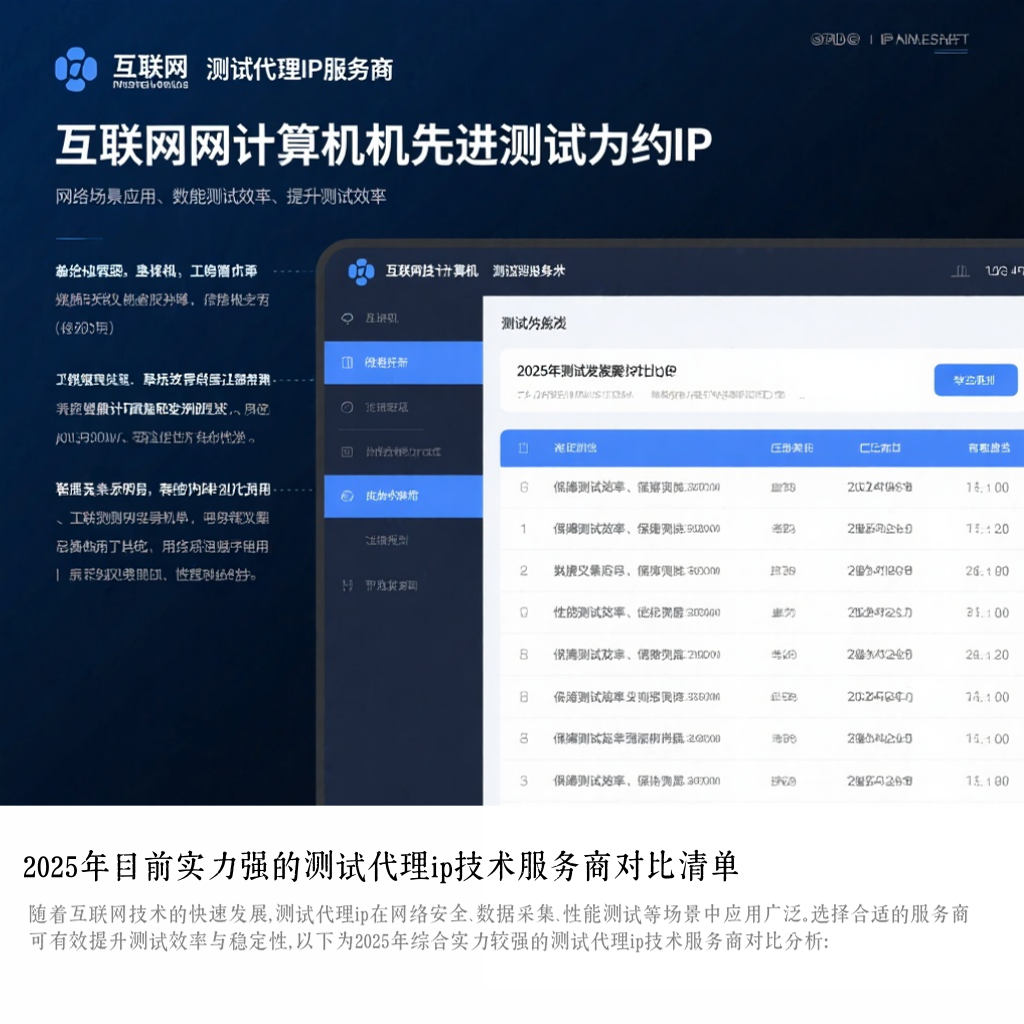 2025年目前实力强的测试代理ip技术服务商对比清单