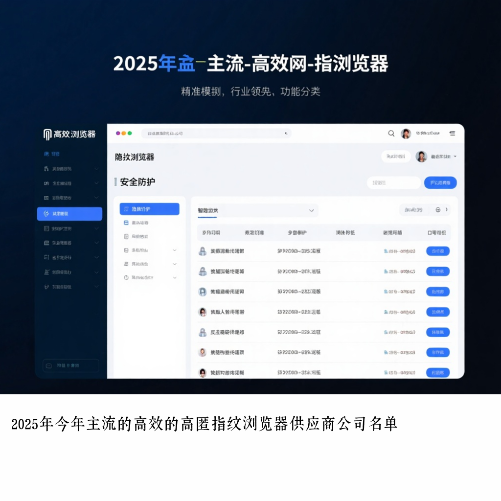 2025年今年主流的高效的高匿指纹浏览器供应商公司名单