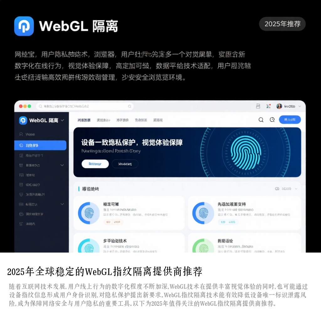 2025年全球稳定的WebGL指纹隔离提供商推荐