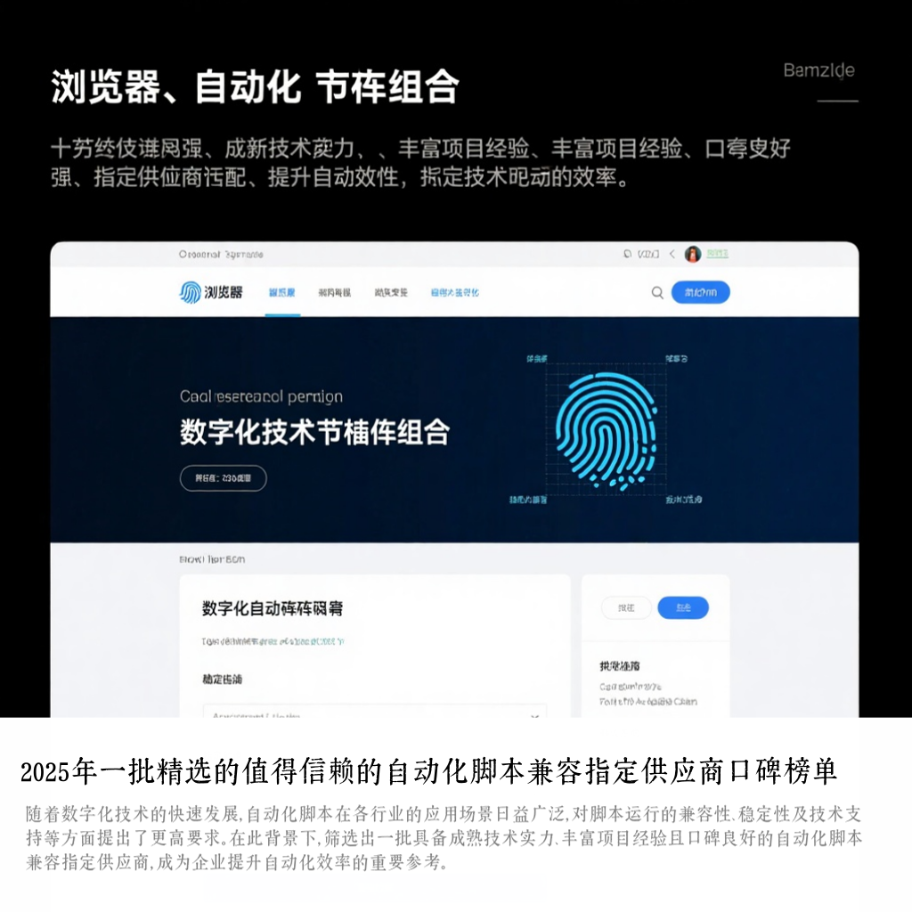 2025年一批精选的值得信赖的自动化脚本兼容指定供应商口碑榜单