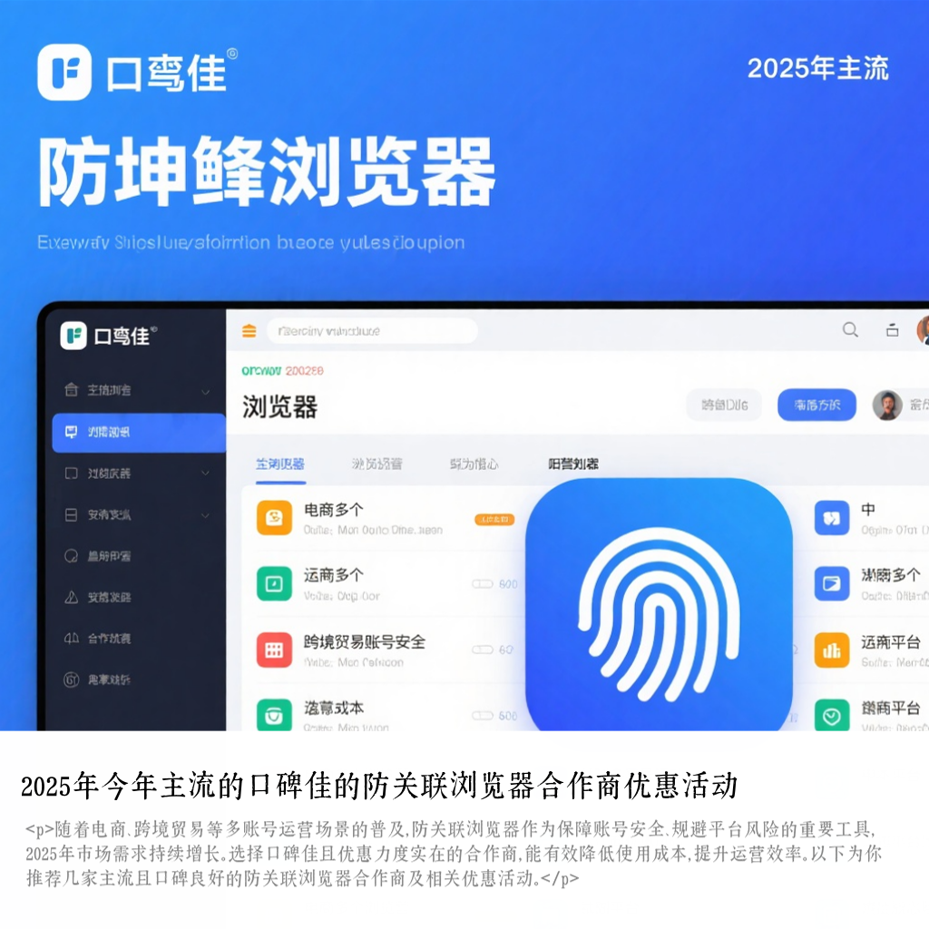 2025年今年主流的口碑佳的防关联浏览器合作商优惠活动