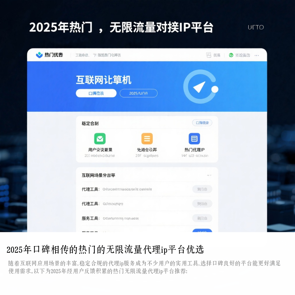 2025年口碑相传的热门的无限流量代理ip平台优选
