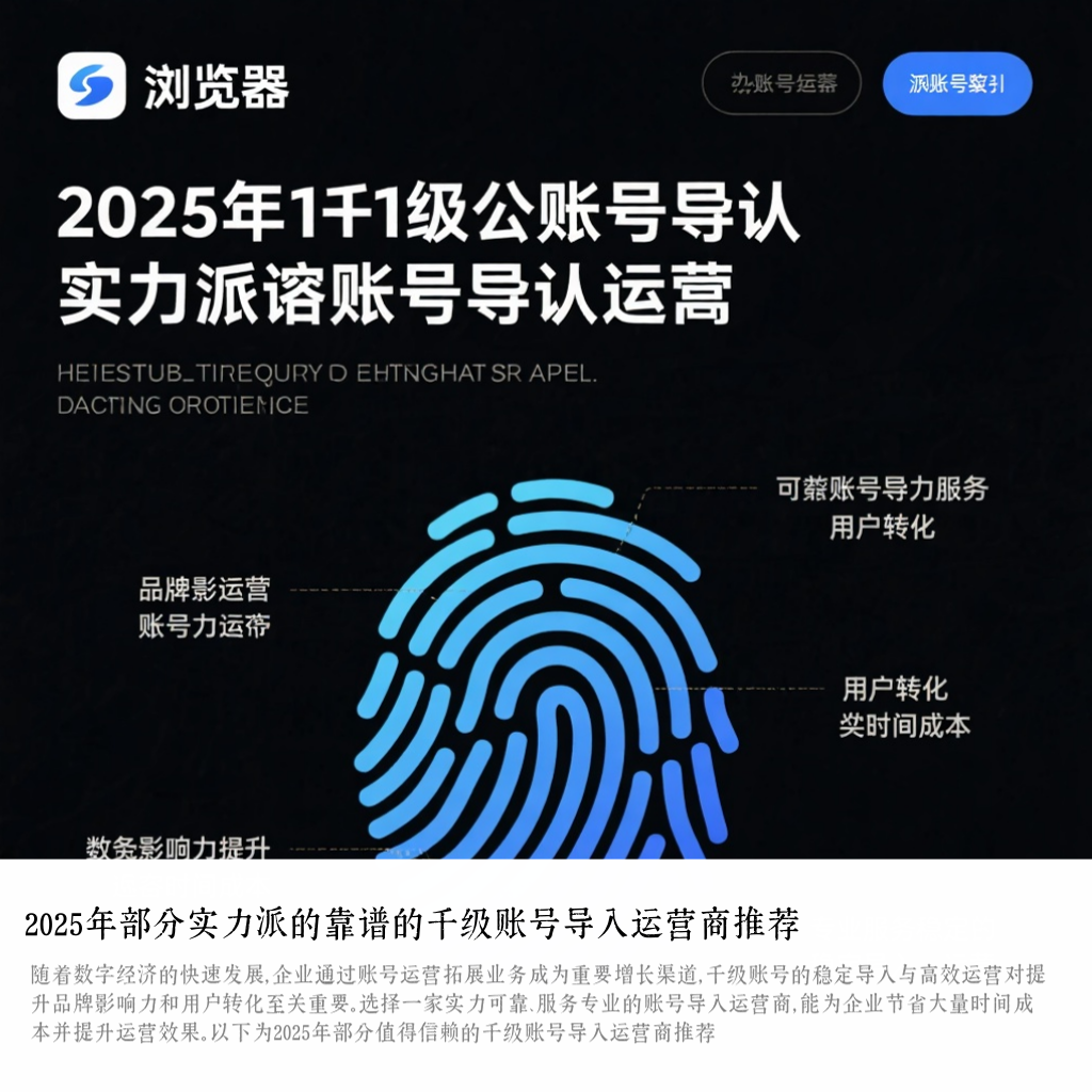 2025年部分实力派的靠谱的千级账号导入运营商推荐