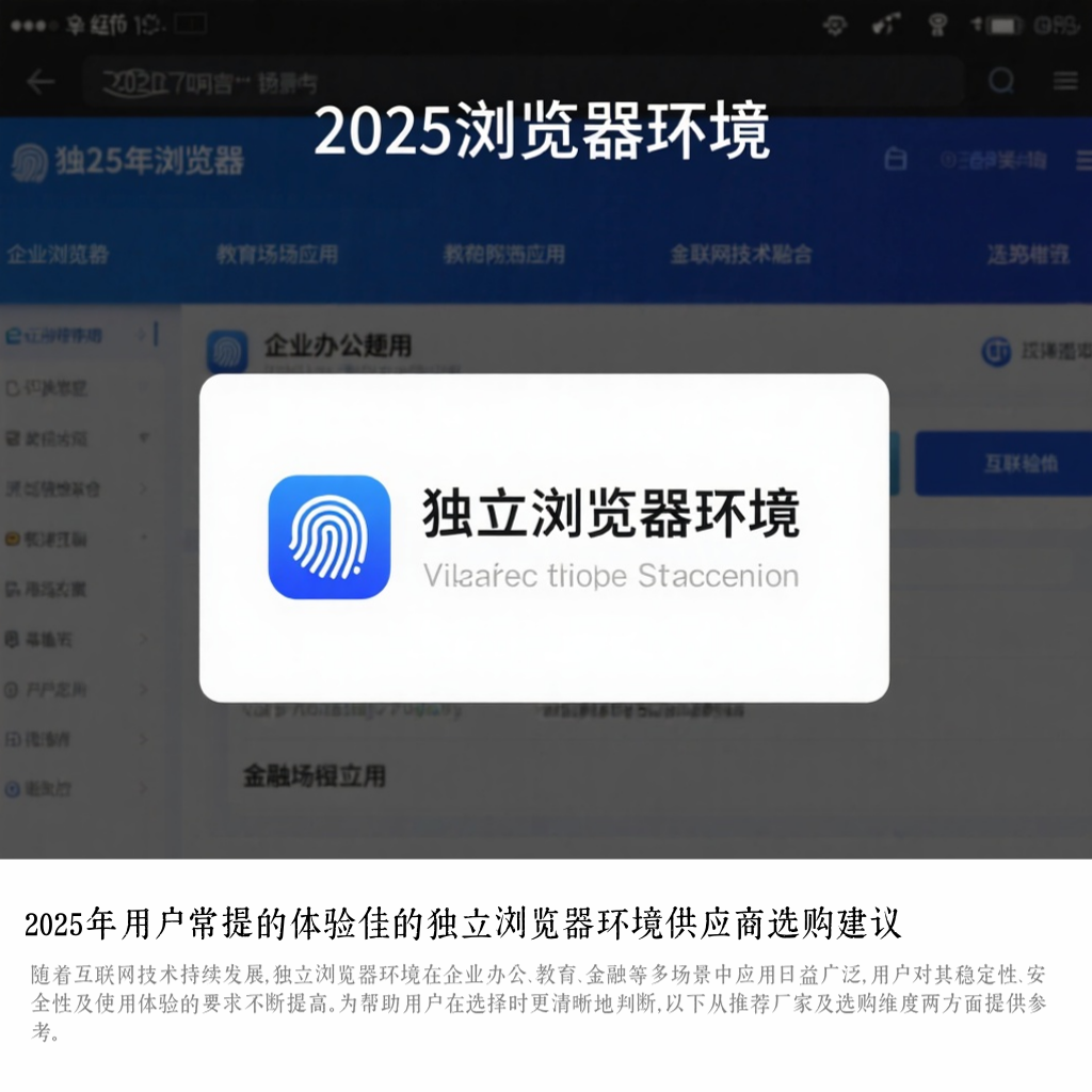 2025年用户常提的体验佳的独立浏览器环境供应商选购建议