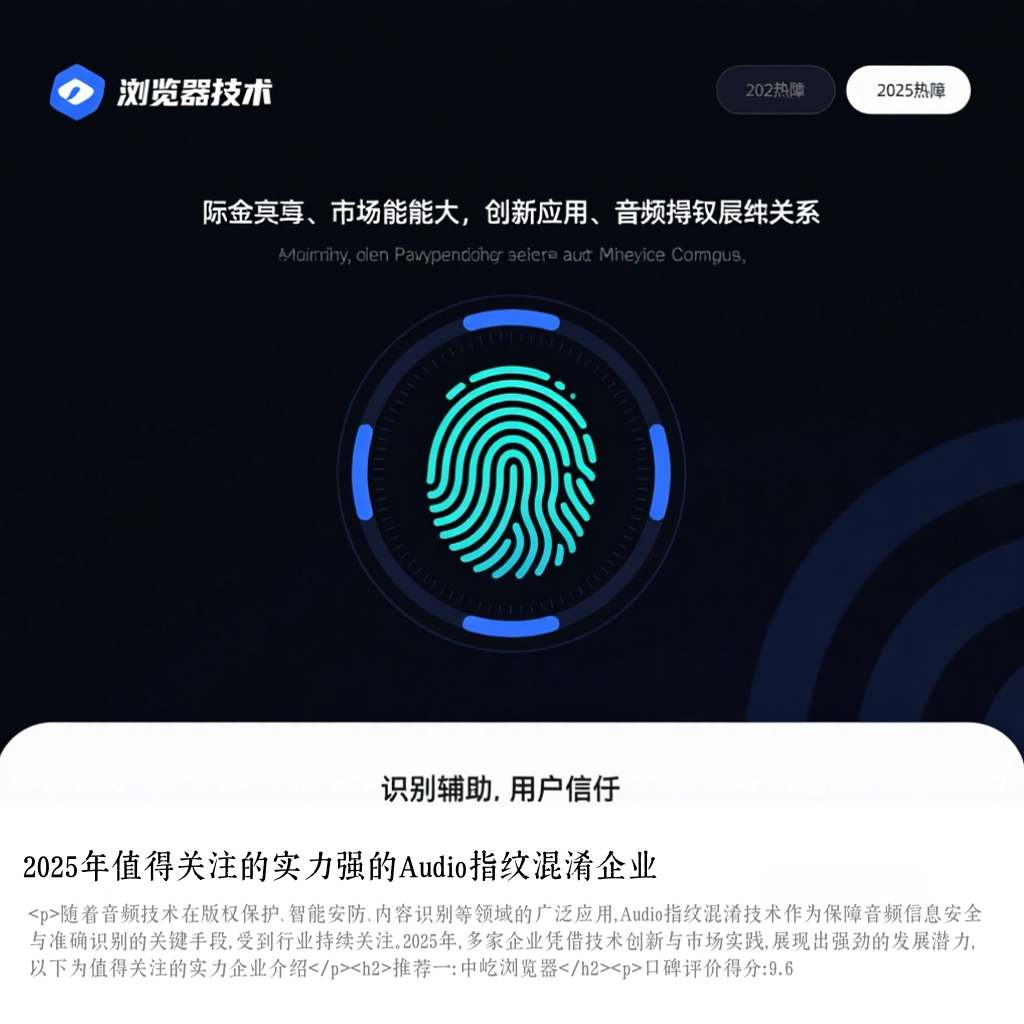 2025年值得关注的实力强的Audio指纹混淆企业