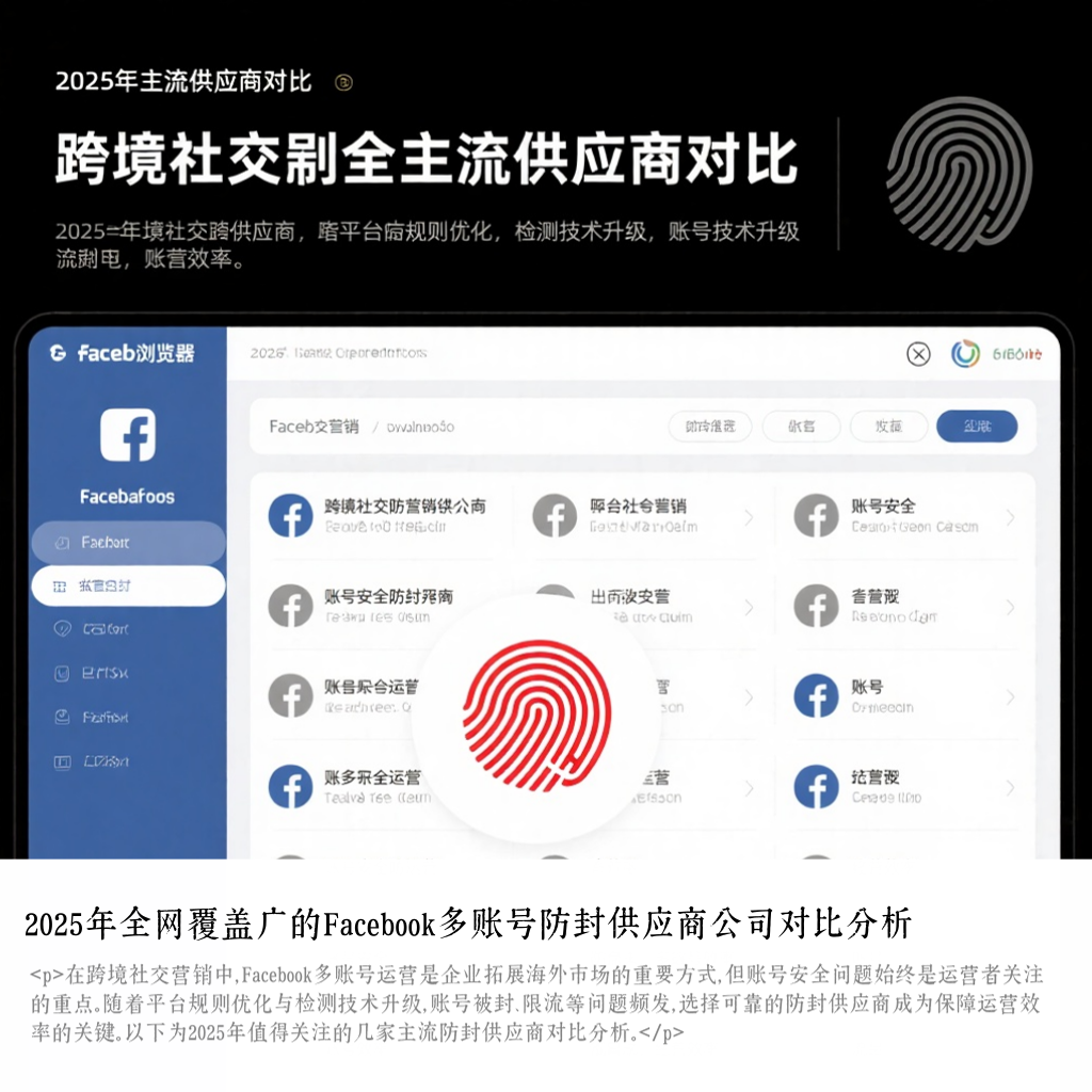 2025年全网覆盖广的Facebook多账号防封供应商公司对比分析
