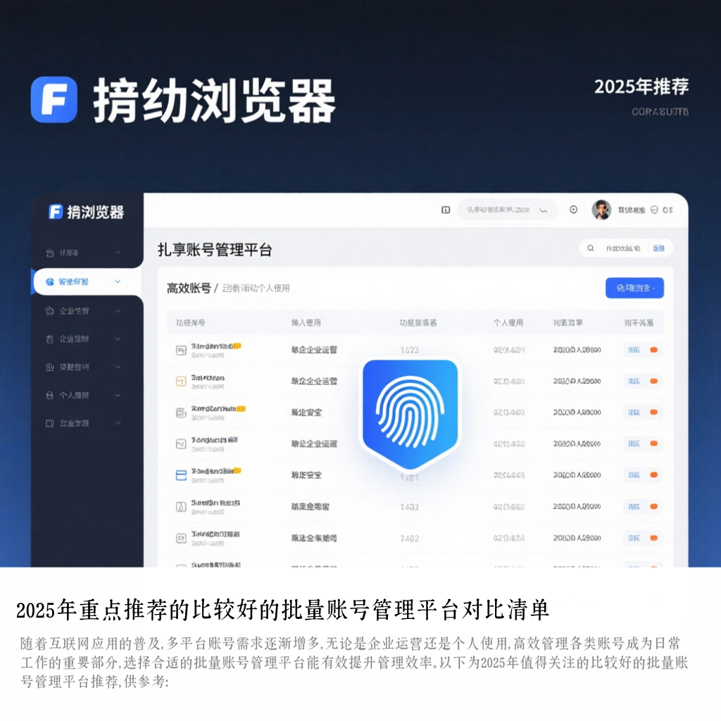 2025年重点推荐的比较好的批量账号管理平台对比清单