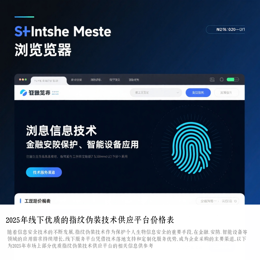 2025年线下优质的指纹伪装技术供应平台价格表